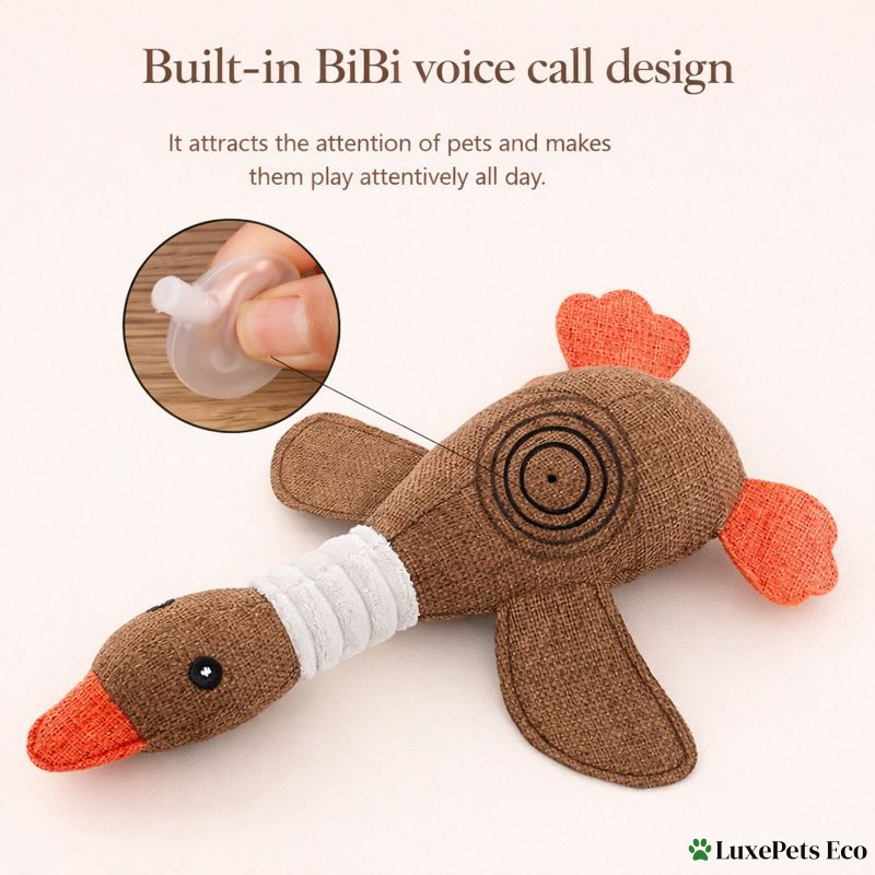 Eco-conscious Plush Duck Dog Toy