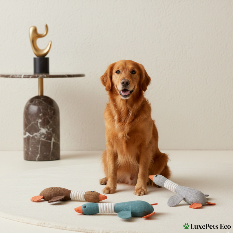 Eco-conscious Plush Duck Dog Toy