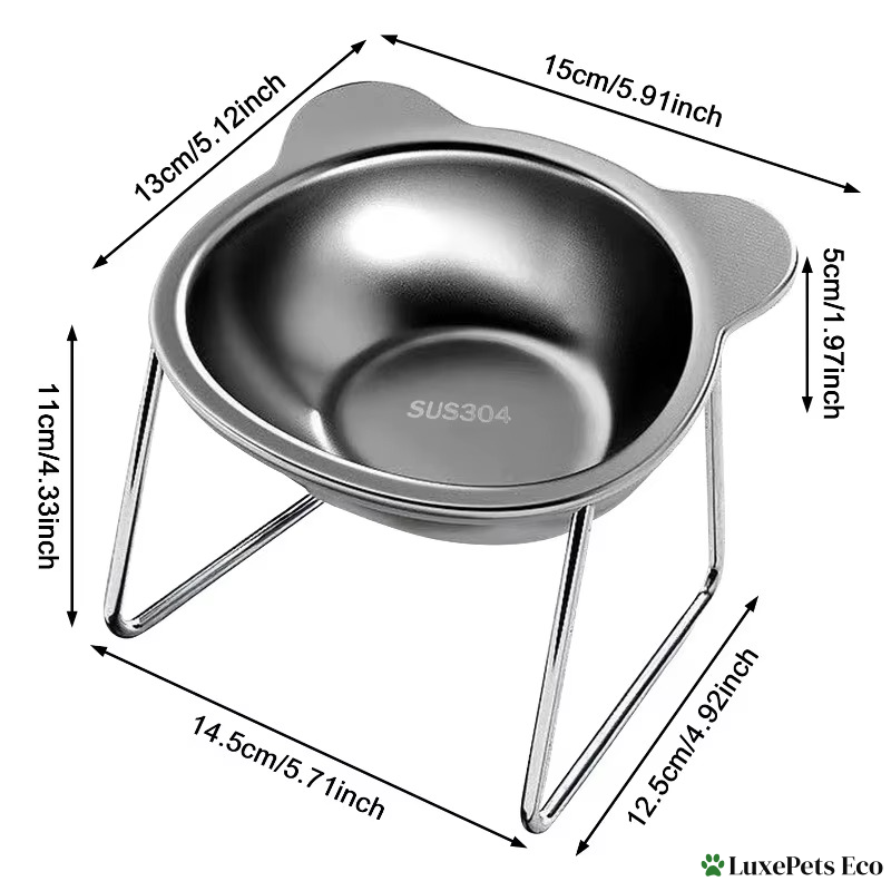 Elevated Stainless Steel Cat Bowls