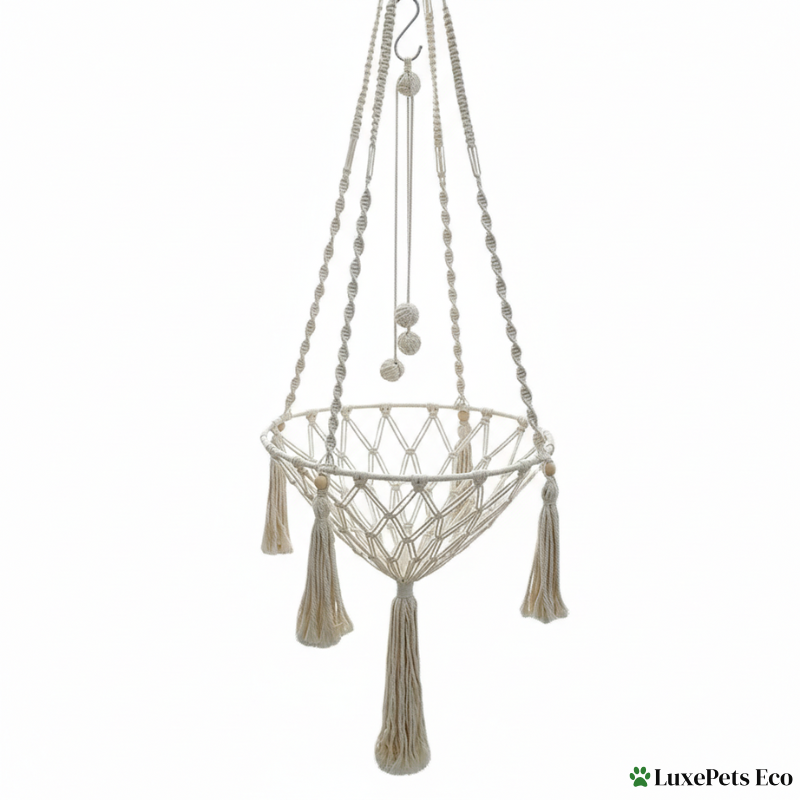 Hand-Woven Cotton Cat Hammock