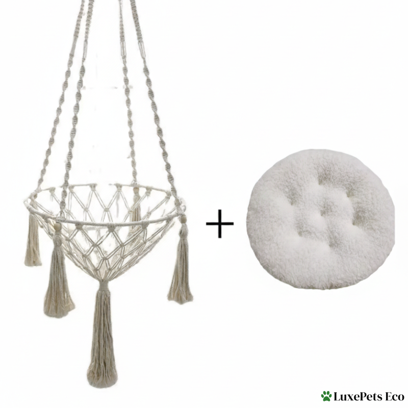 Hand-Woven Cotton Cat Hammock