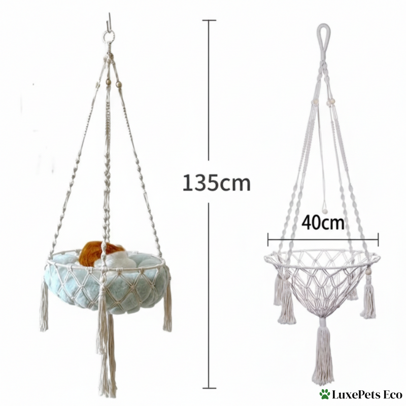 Hand-Woven Cotton Cat Hammock.