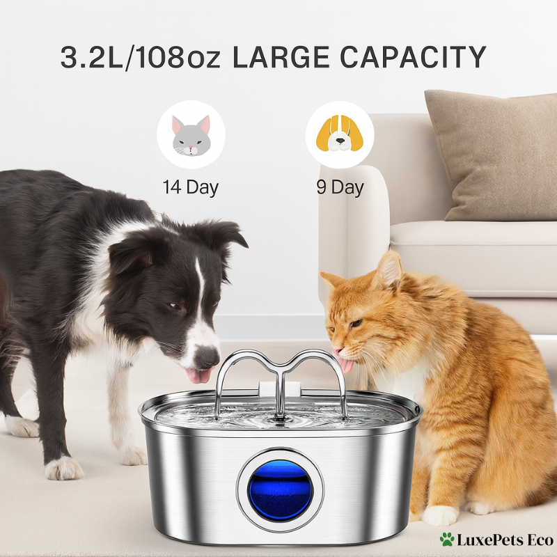3.2L Stainless Steel Pet Water Dispenser