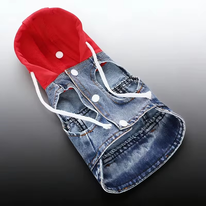 Denim Dog Hoodie Vest